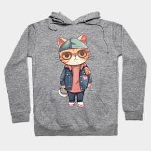 A cute kitty wearing street fashion Hoodie